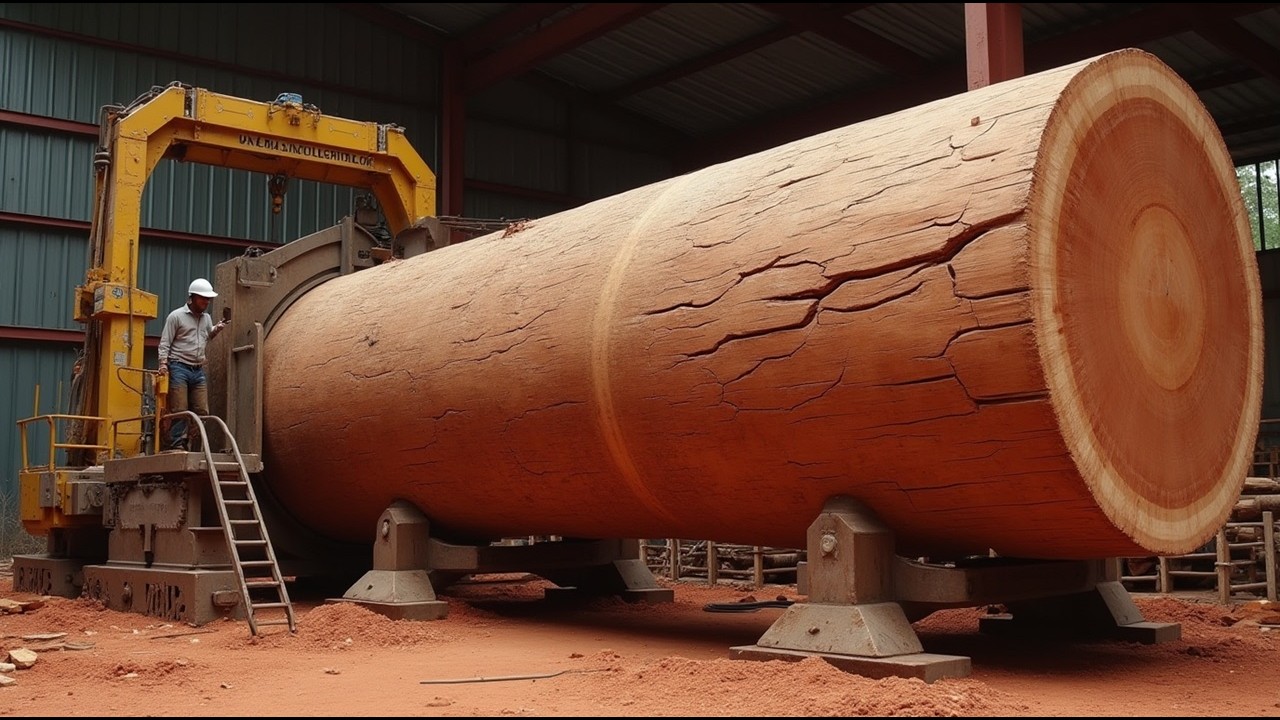 The Journey Crafting Giant Wooden Table: From 1000 Year Old Tree Trunk To Complete Monolithic Table