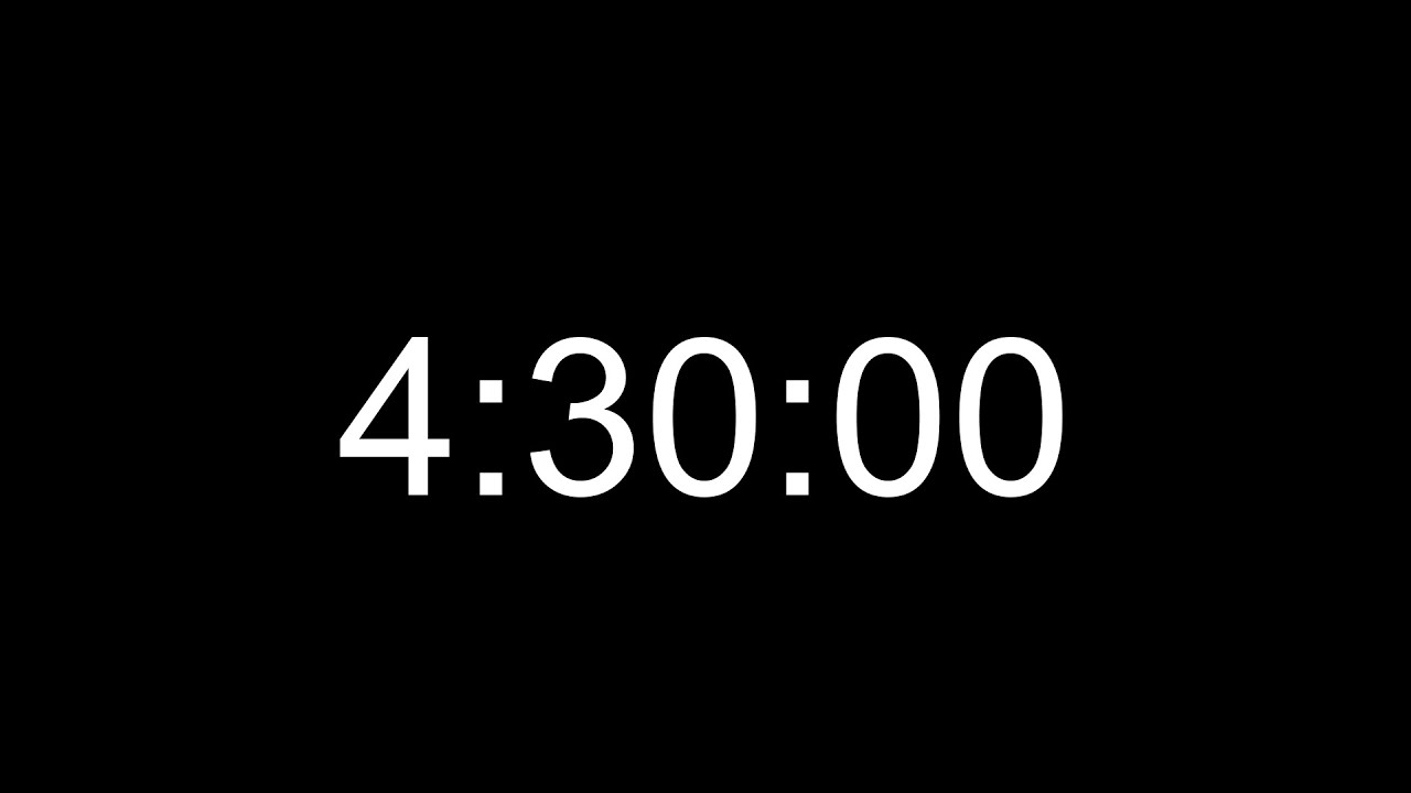 4 Hours 30 Minutes Timer - Countdown from 4:30:00