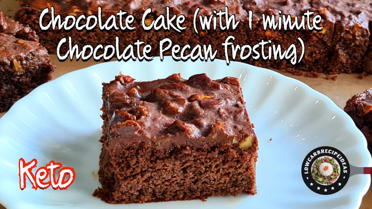 Amazing 1-minute chocolate pecan frosting with a soft, fluffy, moist & guiltfree chocolate cake.