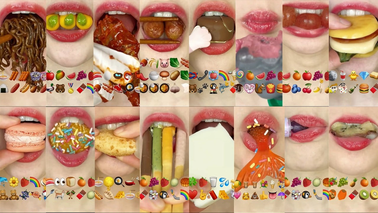 ASMR SATISFYING FOOD MUKBANG 🌈 Eating Sounds 6