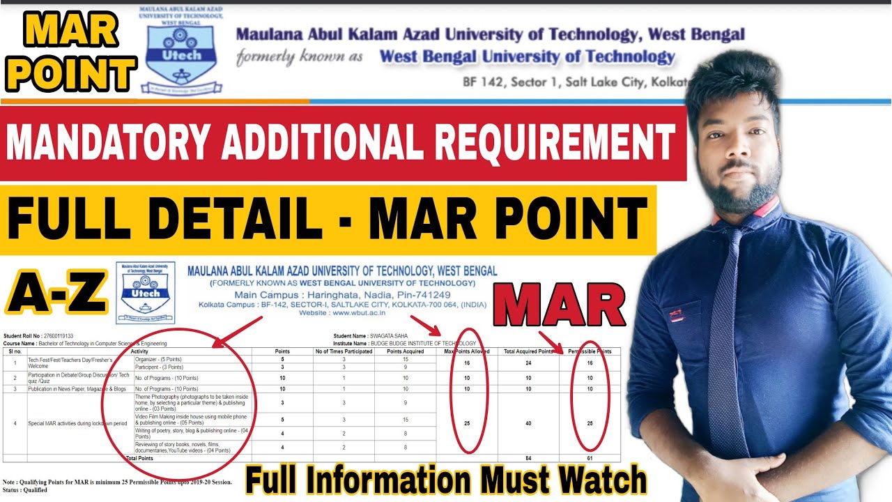 MAKAUT MAR Points | Mandatary Additional Requirement | Full Details About MAR Point | Most Important