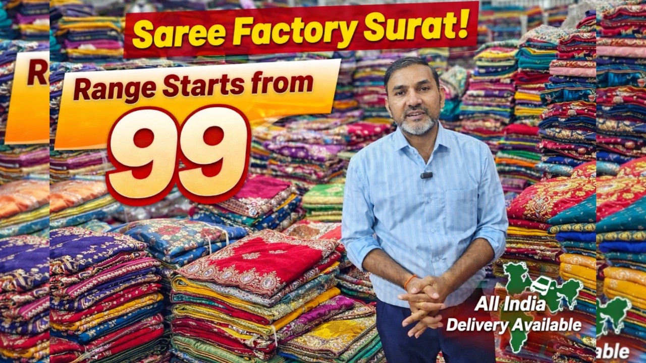 Saree Factory Surat 😱 99₹ Se Shuruaat | Wholesale Price Direct Factory | bhumika Sarees house