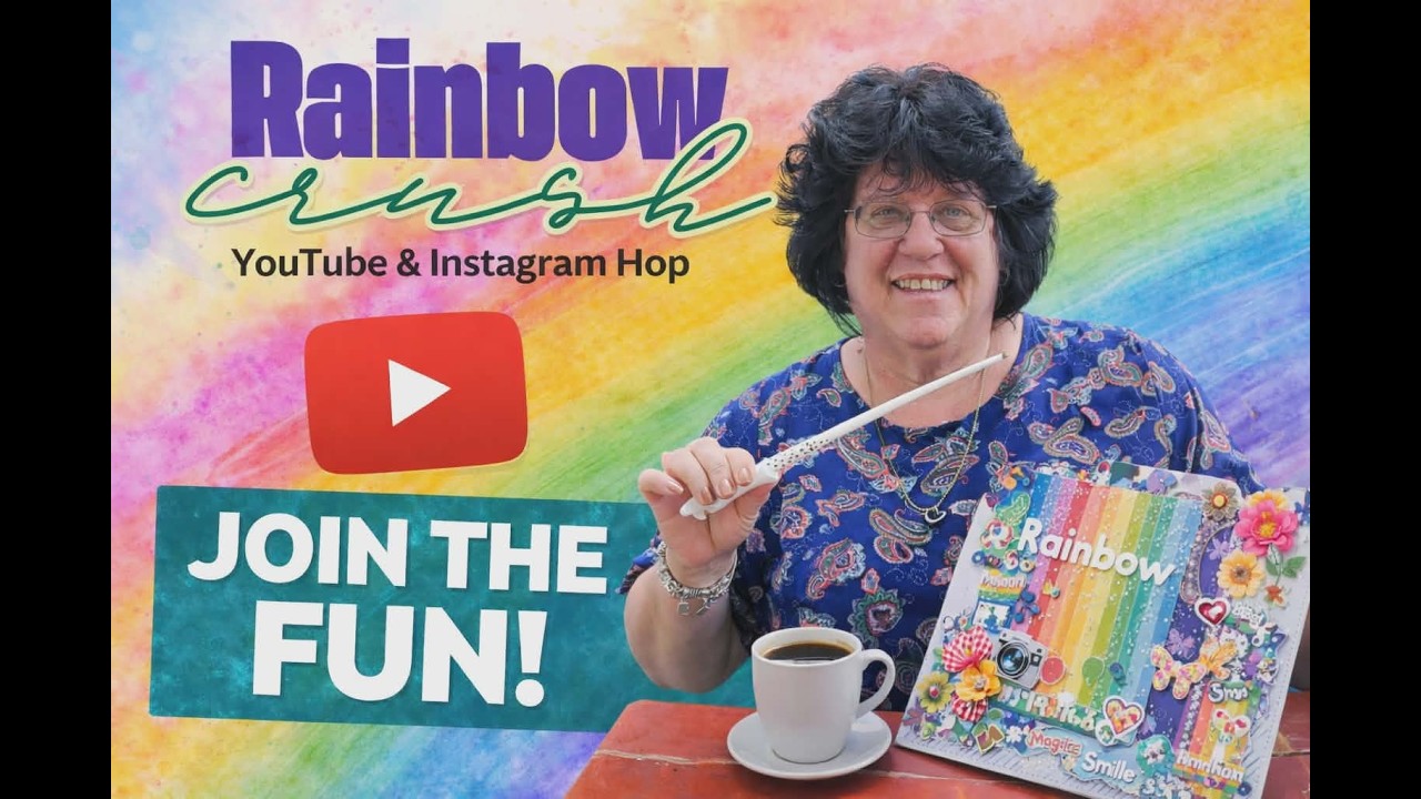 Rainbow Crush Hop - Scrapbook with me a monochromatic red layout