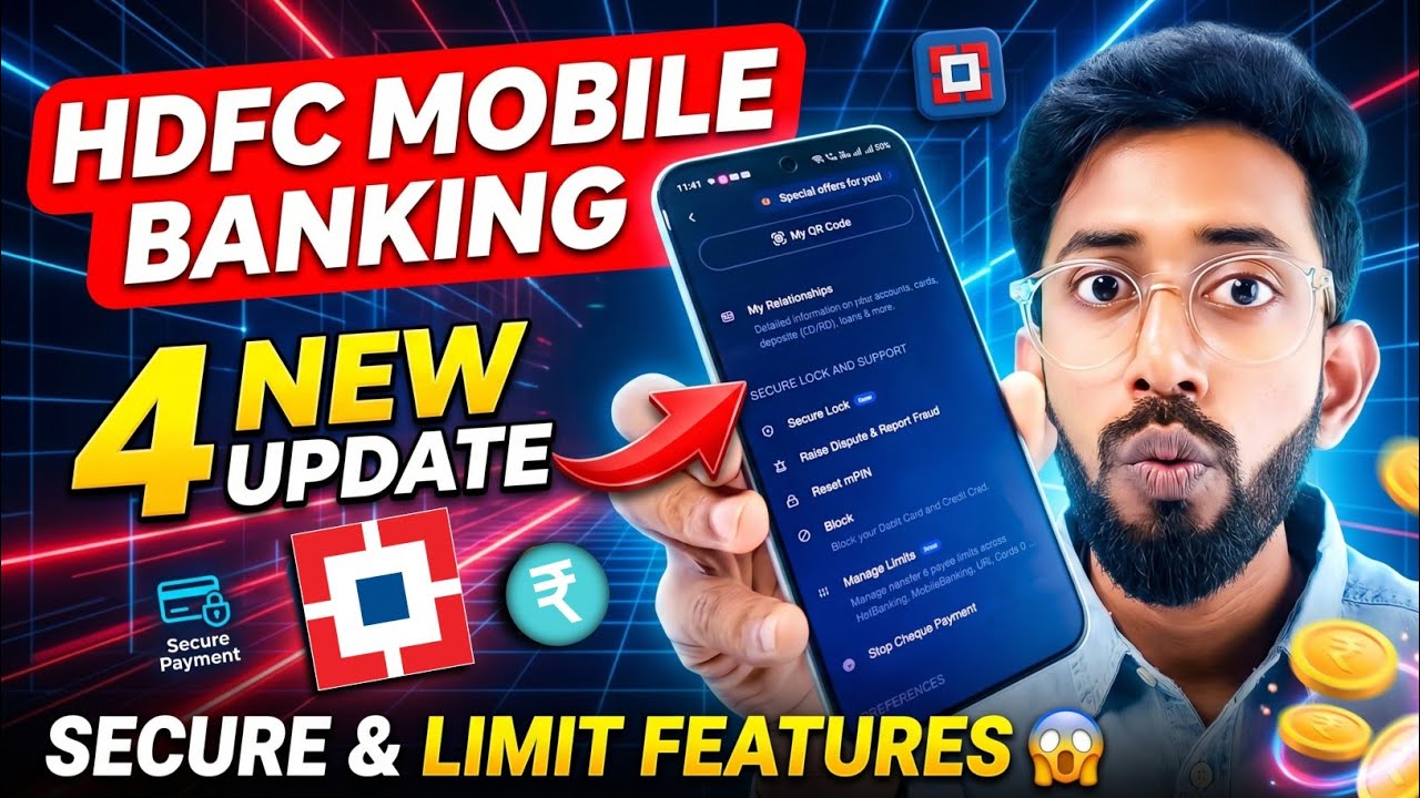 Hdfc Mobile Banking New Update, Hdfc Secure Lock New Features 😱 Hdfc Mobile Banking Limit Increase 