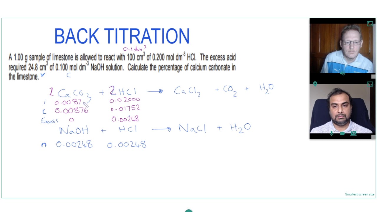 BACK TITRATION for A LEVEL CHEMISTRY