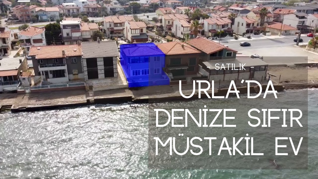 URLA'DA DENİZE SIFIR , MUHTEŞEM MANZARALI, 2 KATLI SATILIK EV