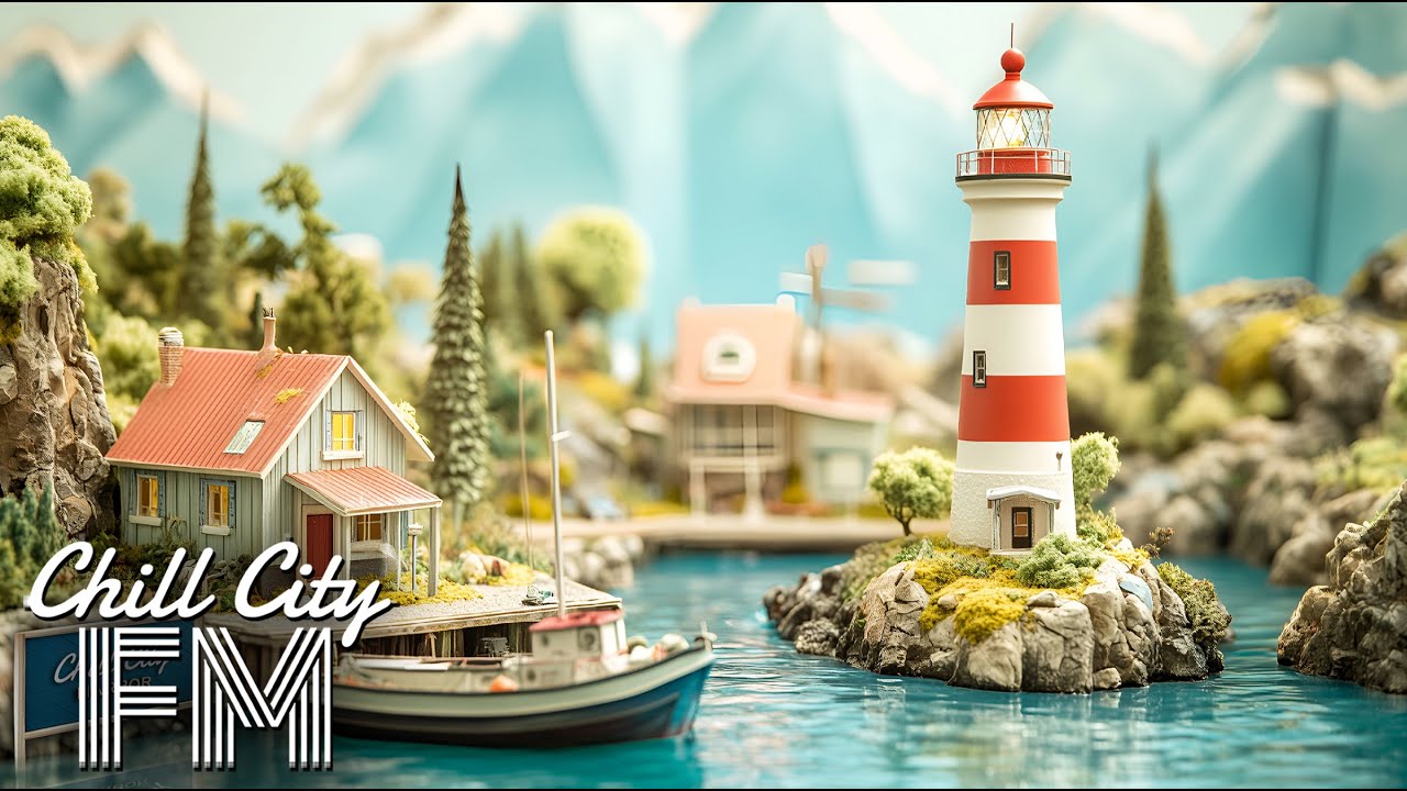 ⚓️ City By The Sea | Nautical Fantasy Folk Music & Ocean Sounds | Calm Seaside Lighthouse Ambience
