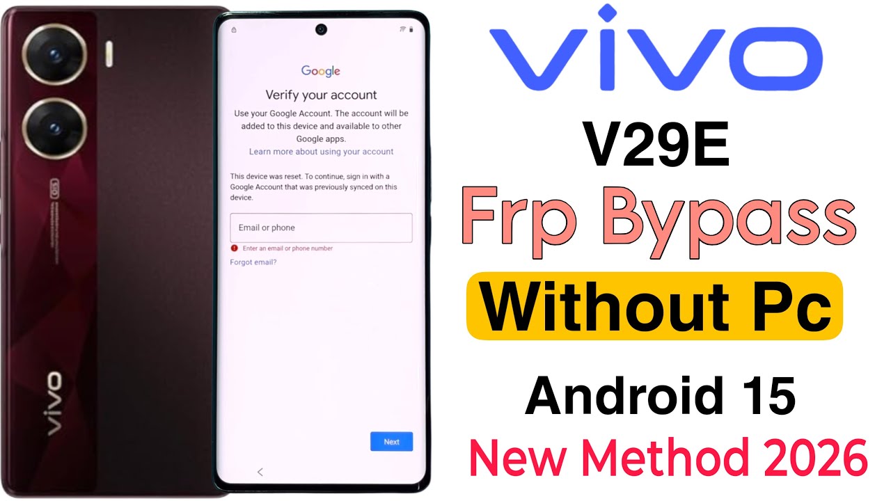 Vivo V29e Frp Bypass | Without Pc | Google Account Lock Unlock - New Security New Method 2026
