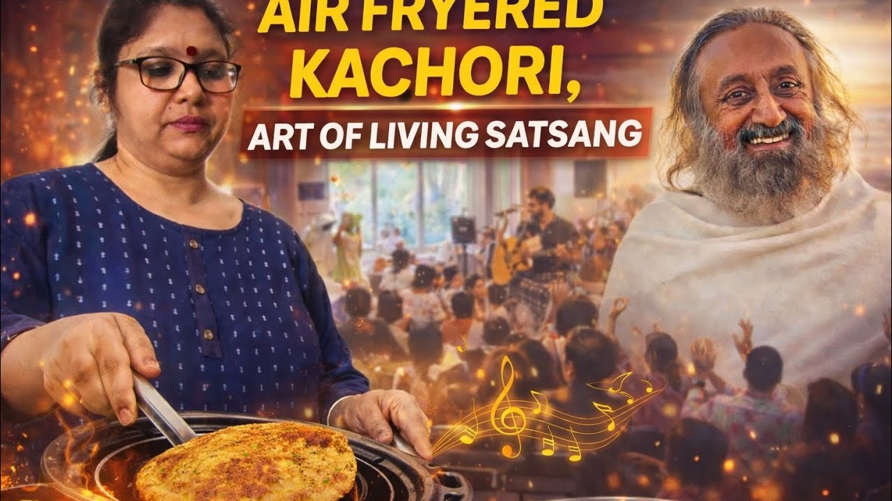 Air fryered Kachori, art of living satsang