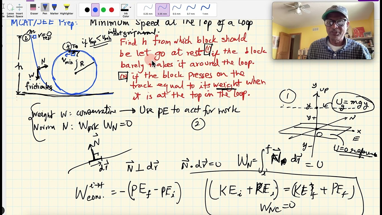 MCAT/JEE: A block rounds a vertical loop when moving on a frictionless track.