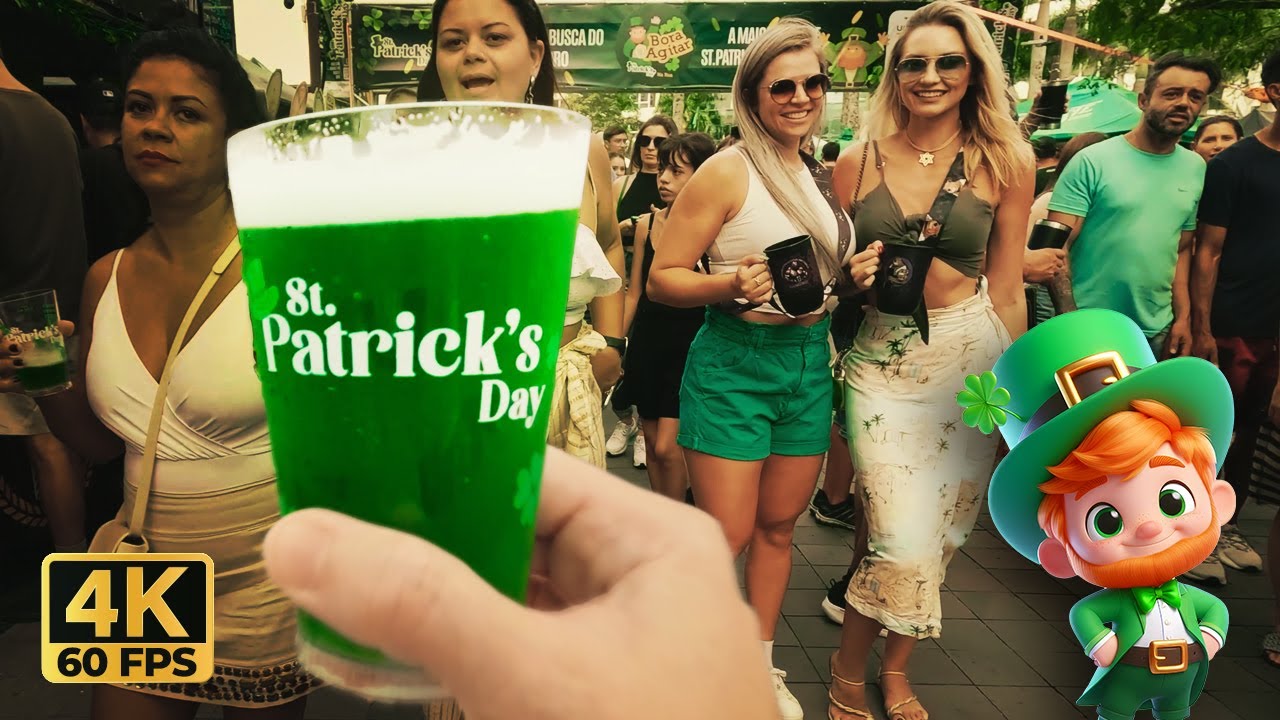 The BIGGEST St. Patrick's party in Brazil - Walking (POV)