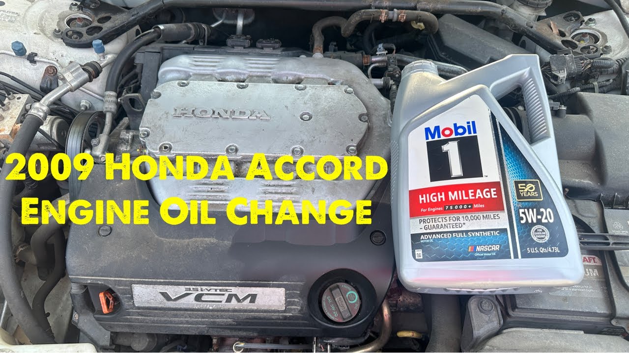 Замена масла и фильтра в двигателе Honda Accord 2009 года — 3.5 V6
