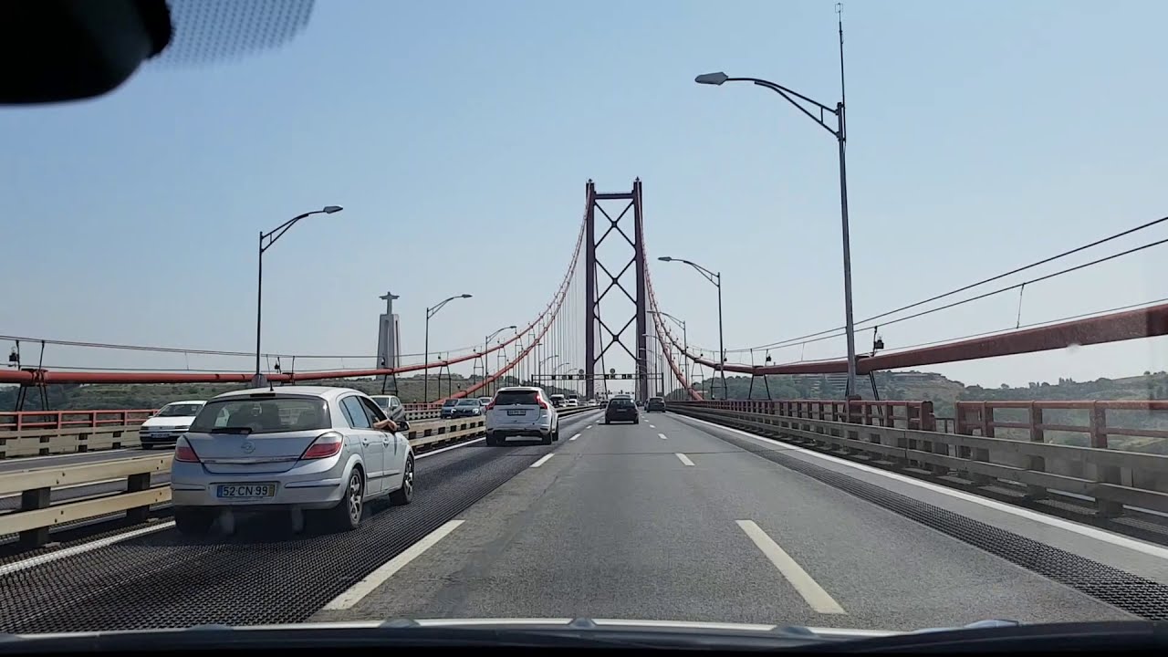 Drive along Ponte 25 de Abril, Lisbon
