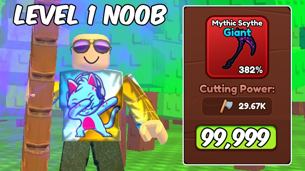 Начинаем заново с ЛУЧШЕЙ МИФИЧЕСКОЙ КОСОЙ в Roblox Cut Trees