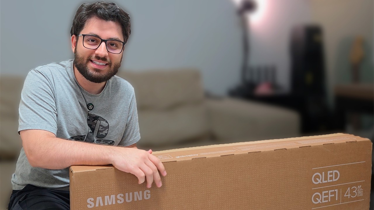 COMPREI a Samsung QEF1: A Smart TV QLED mais BARATA! Unboxing e Impressões SINCERAS