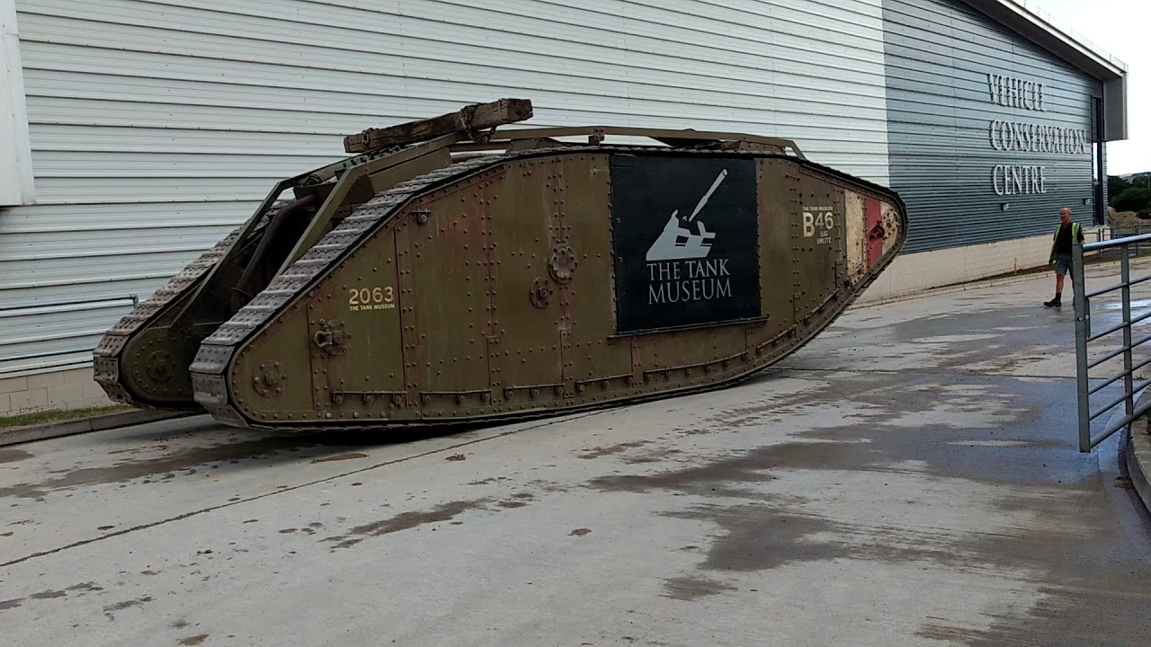 Mark IV Replica of  WWI Tank at the conservation facility of the British Tank Museum