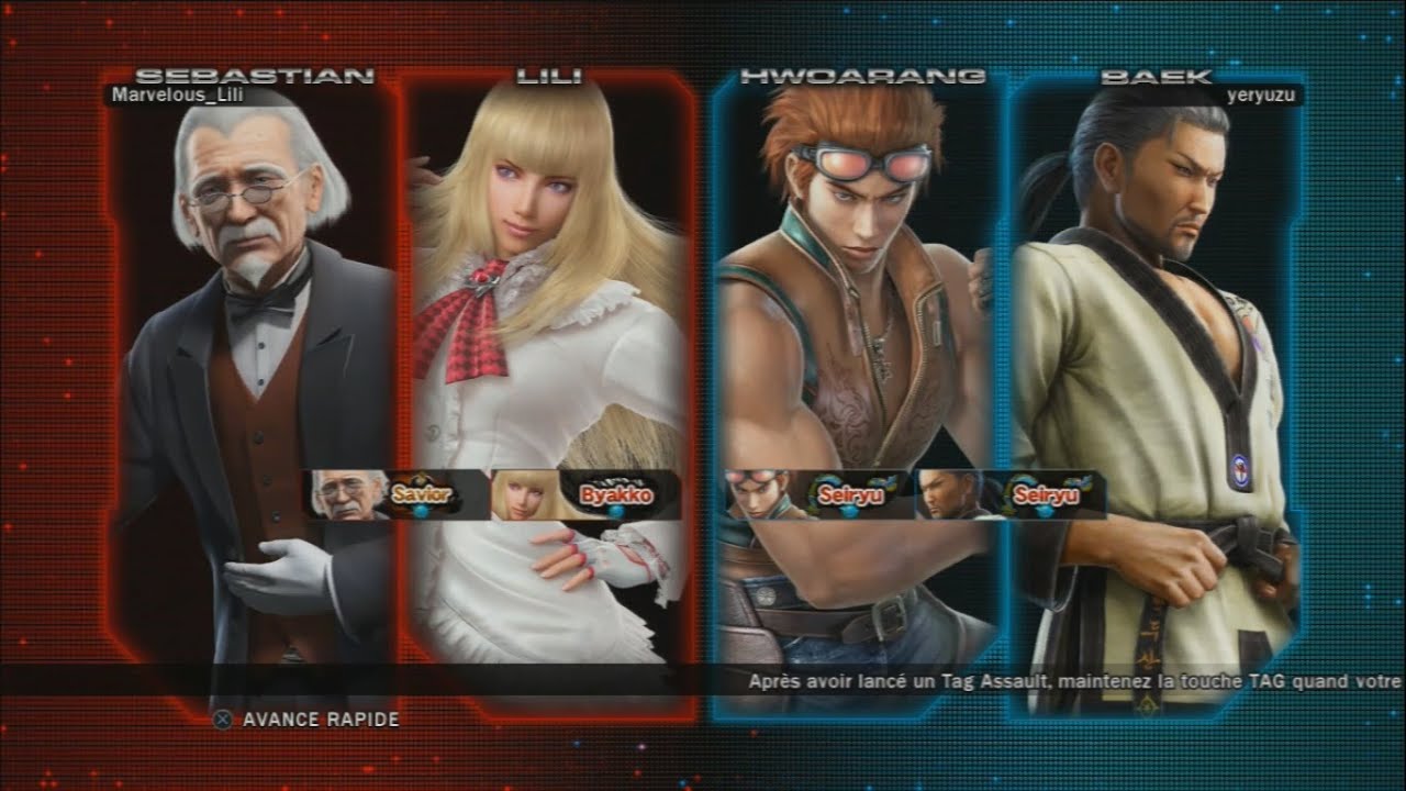 TEKKEN TAG 2 ONLINE : LILI / SEBASTIAN VS HWOARANG / BAEK PART 1