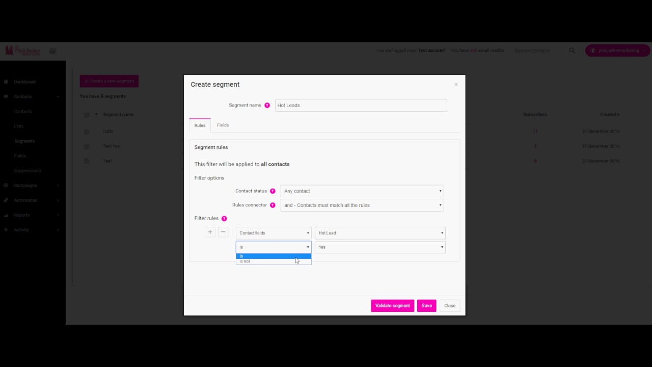 How to create a segment