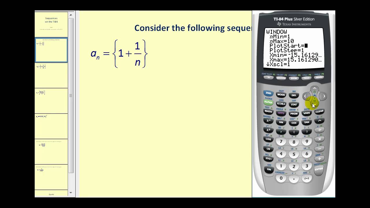 Sequences on the TI84 Graphing Calculator