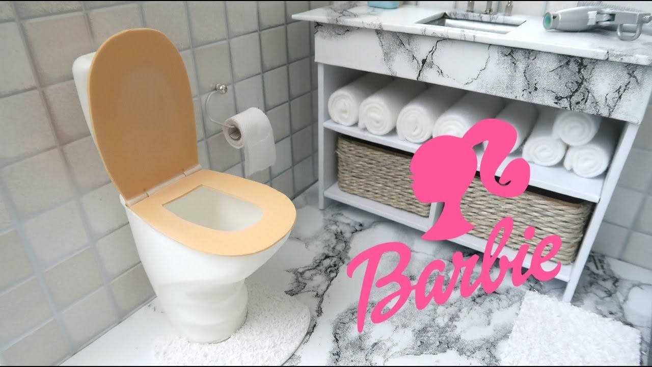 COMO FAZER VASO SANITÁRIO E PAPEL HIGIÊNICO PARA O BANHEIRO DA BARBIE