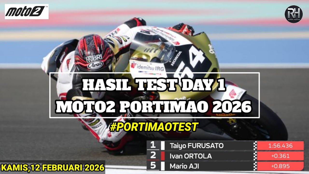 Hasil Moto2 2026 Hari ini~Hasil Test Pramusim Moto2 2026 Portimao Day 1~Hasil Test Mario Aji Moto2