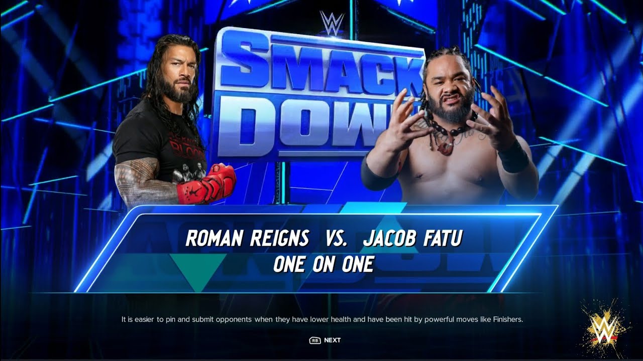 Roman Reigns Vs Jacob Fatu - Singles Match At SmackDown | WWE 2k24