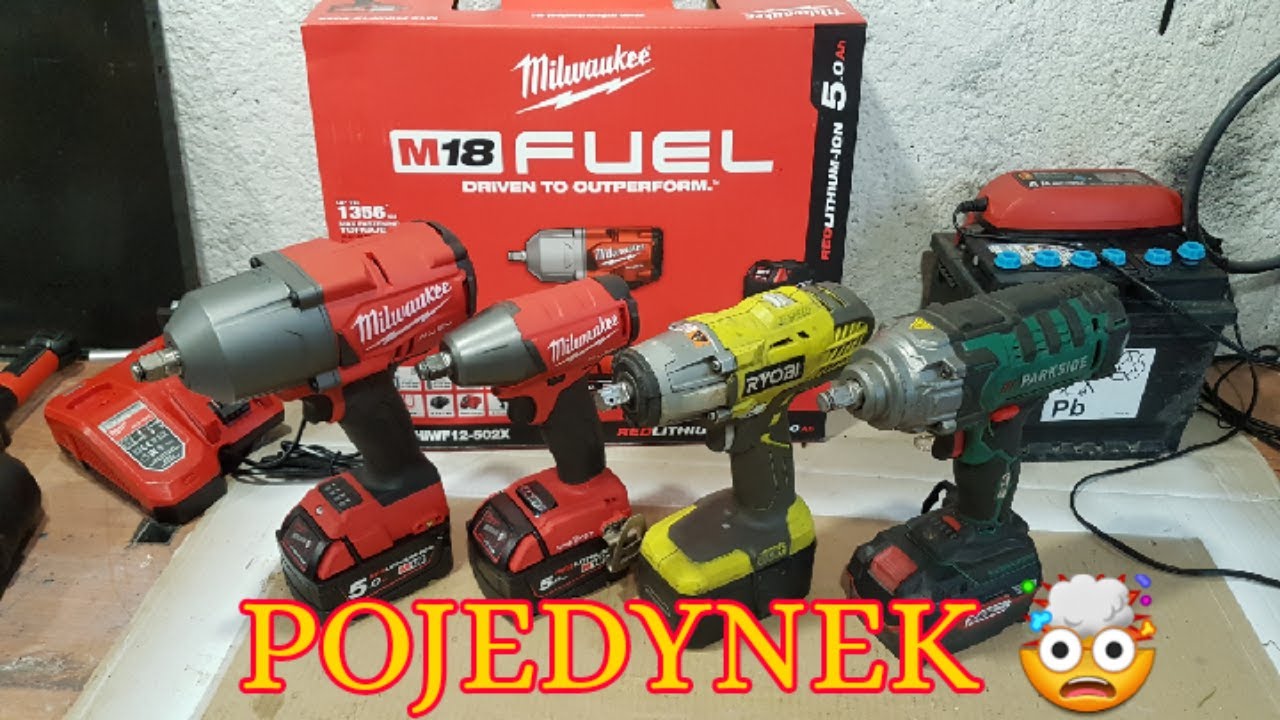 Milwaukee M18 ONEIWF12-502X, Milwaukee FHIWF12, Ryobi R18IW3-0, Parkside PASSK 20-li A1 pojedynek