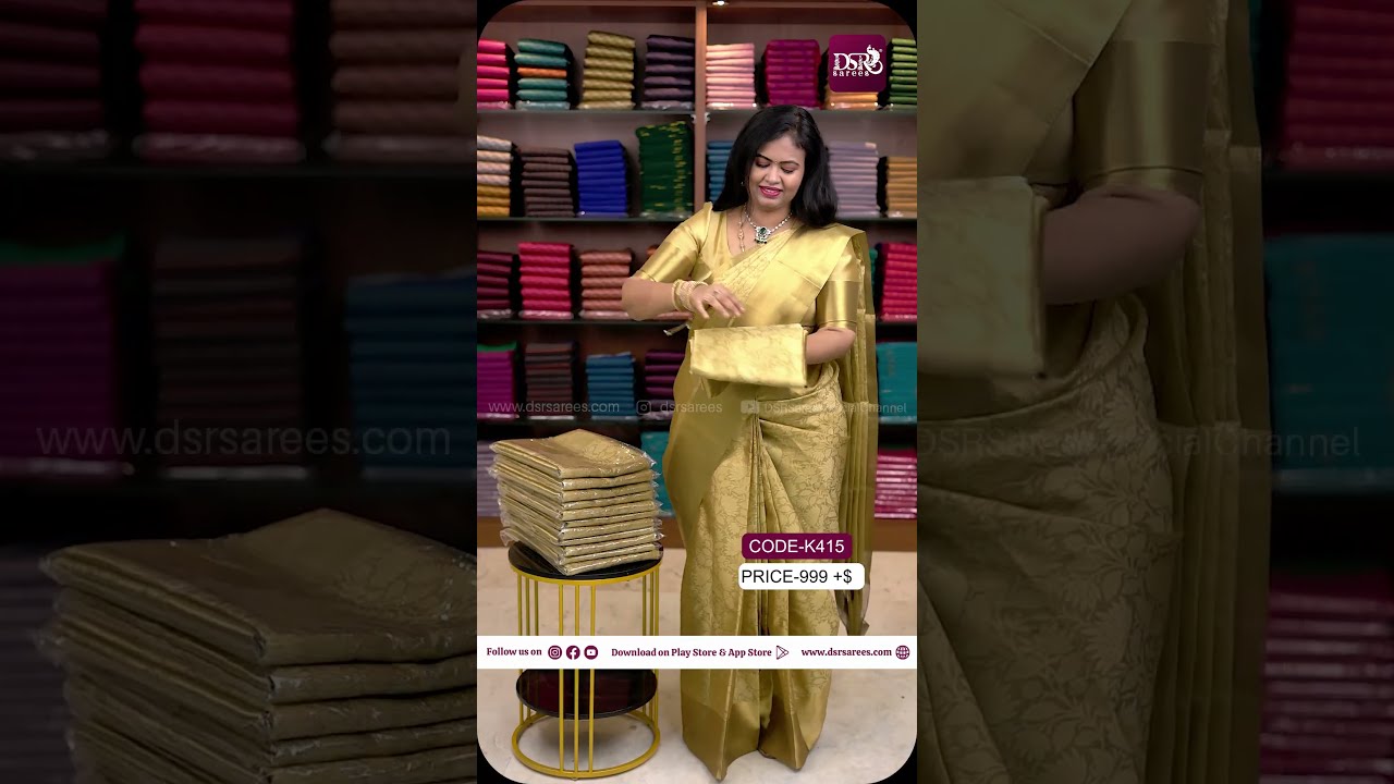 Nita Ambani mam inspired golden tissue saree @ 999+$😊|Booking- 7200602017| www.dsrsarees.com