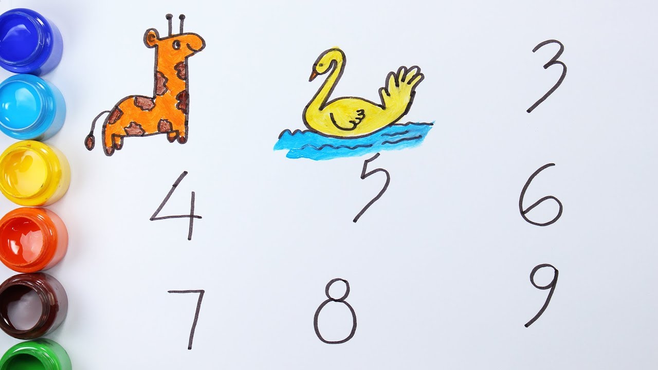 COMO DESENHAR ANIMAIS COM NÚMEROS DE 0 A 9 ❥ TV Kids