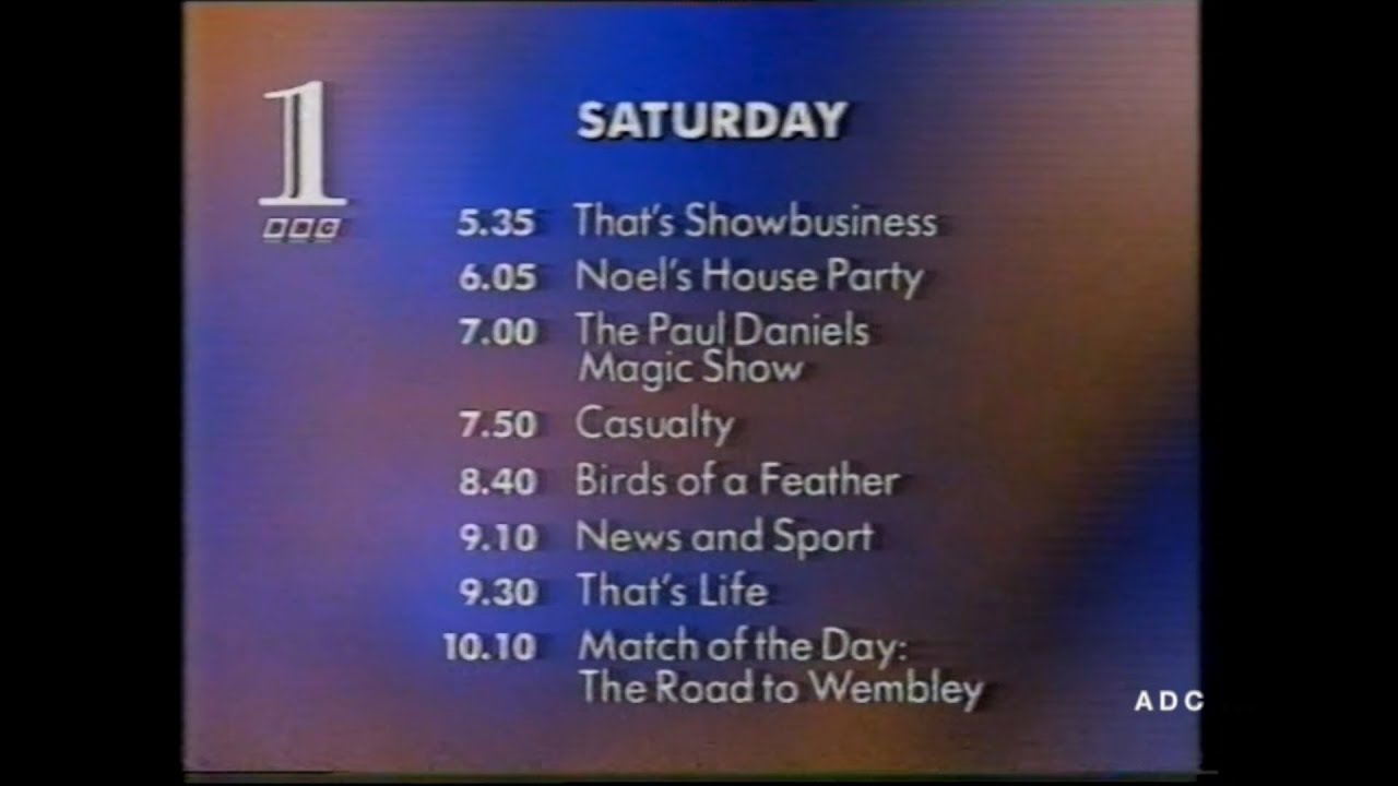 BBC1 slides trailer & link announcer Peter Bolgar 22nd January 1993