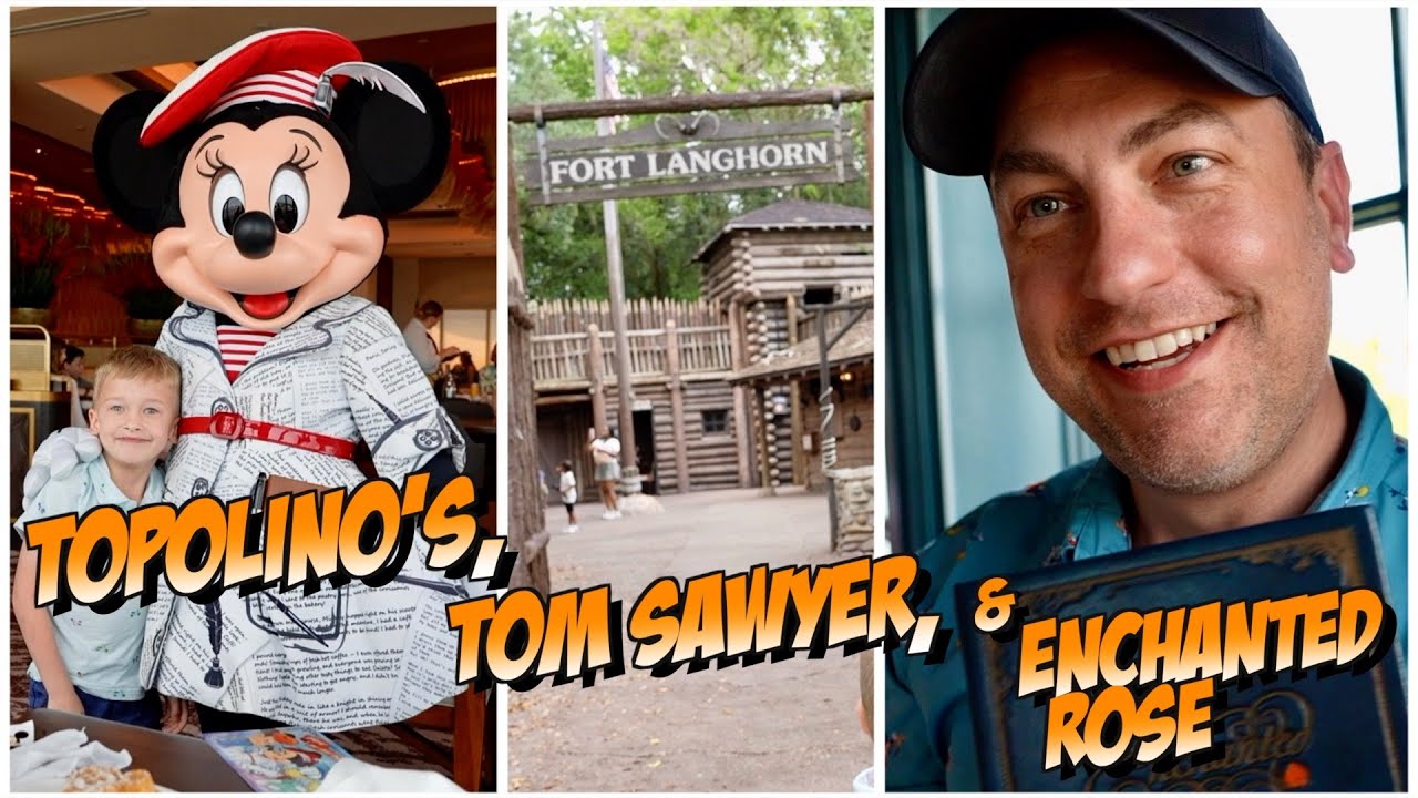 Topolino's Terrace Breakfast, Enchanted Rose & Tom Sawyer Island Exploration In Disney Magic Kingdom