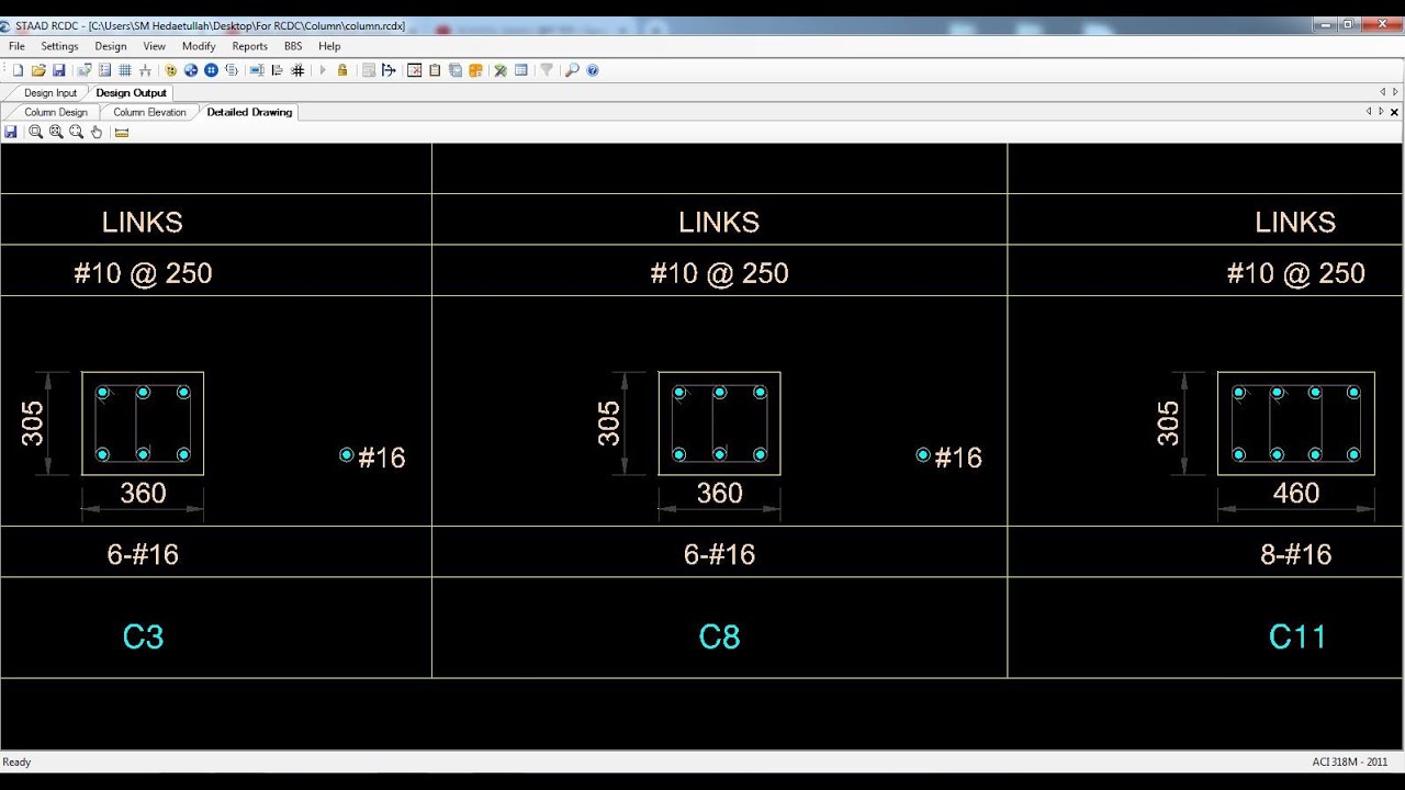 Staad RCDC Tutorials | Etabs to RCDC - Column Design with Drawing, Detailing ,BBS, BOQ | Part-02