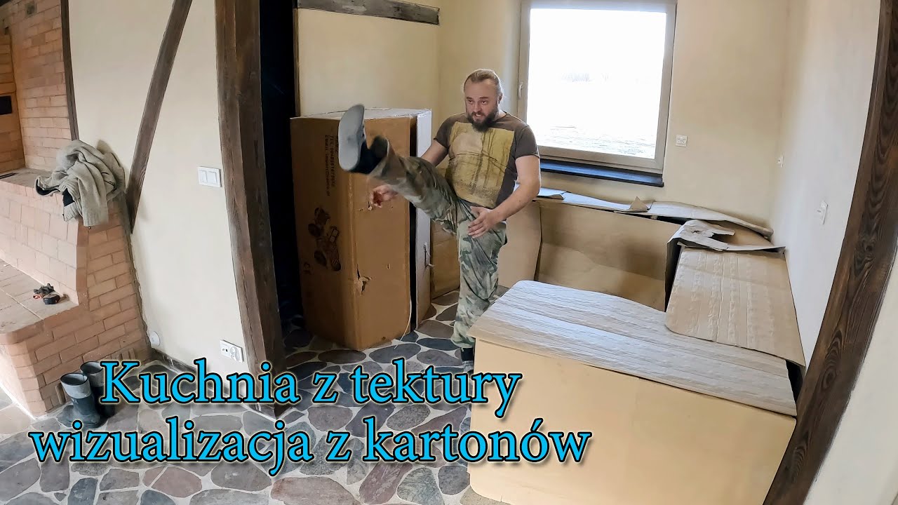 Projektowanie kuchni - wizualizacja z karton&oacute;w - Strawbale Vlog 136