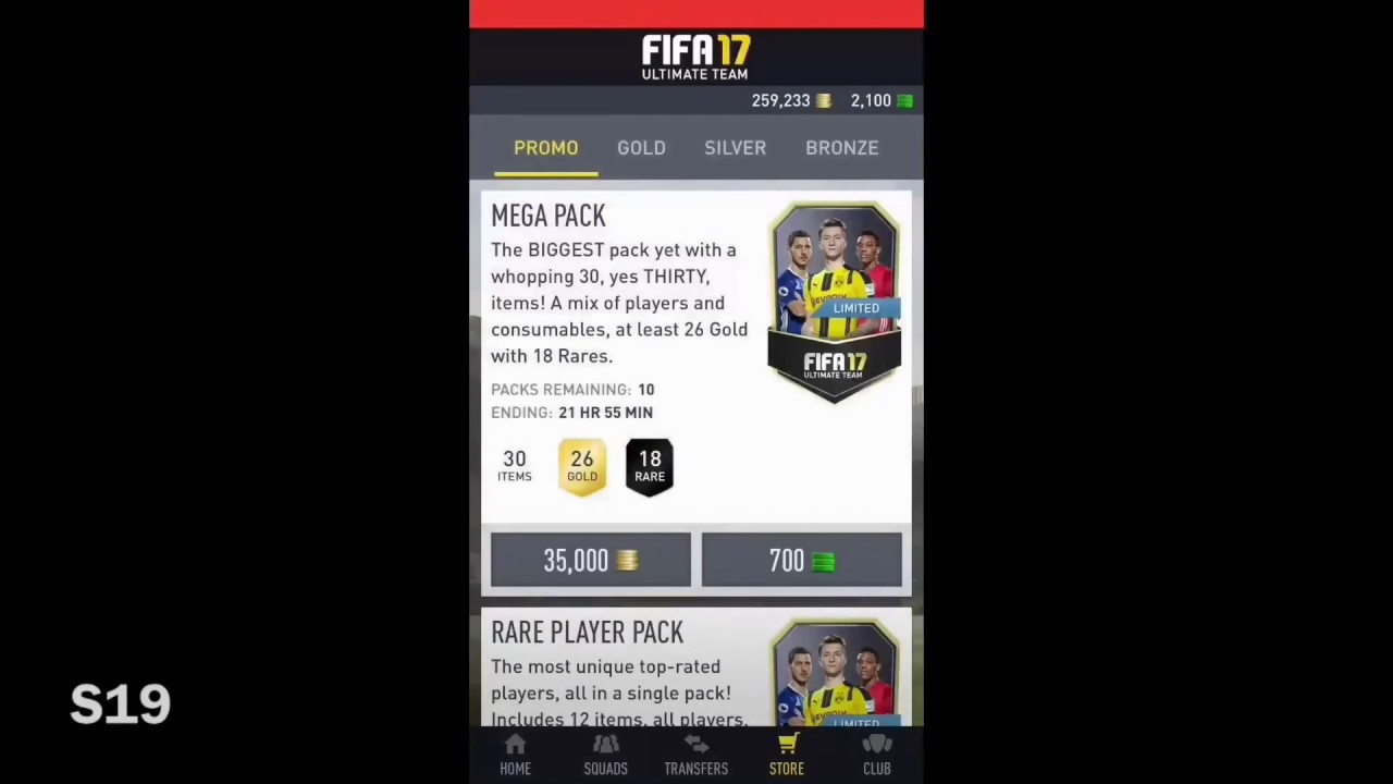 FIFA 17 Ultimate Team ETOTT KO pack opening in Companion App