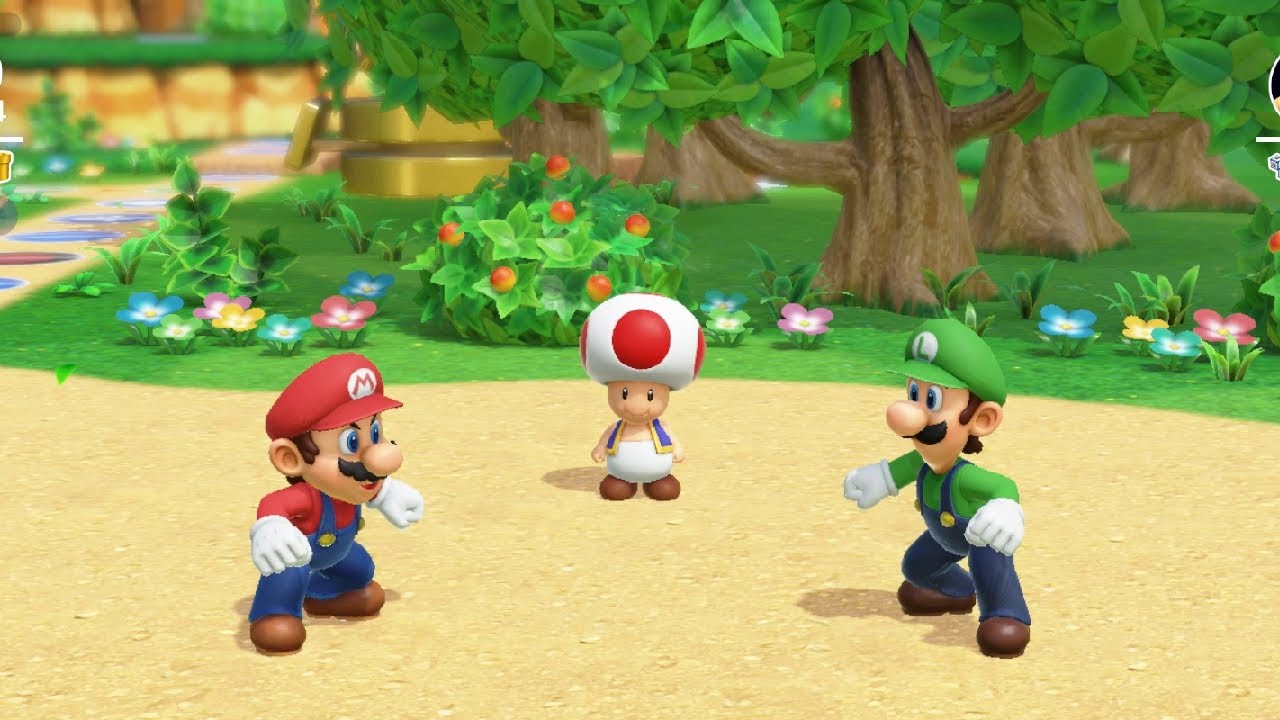 Mario Party Superstars Mario vs Luigi vs Waluigi vs Wario Woody Woods (Master Difficulty)