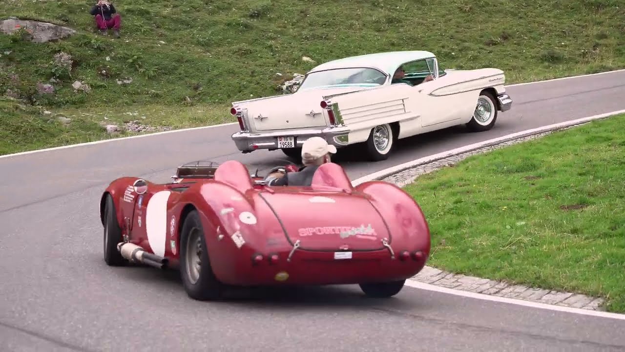 Celebration of 100 years of car and motorcycle racing at Klausenpass  Uri Switzerland.06-08-2022.