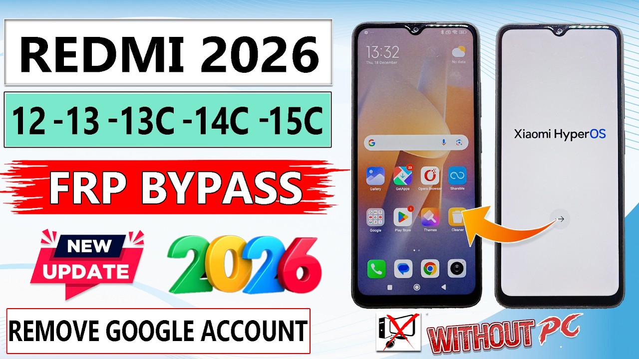 Xiaomi HyperOS FRP Bypass 2026 Without SIM | Redmi 12 / 13 / 13C / 14C / 15C | Android 14/15
