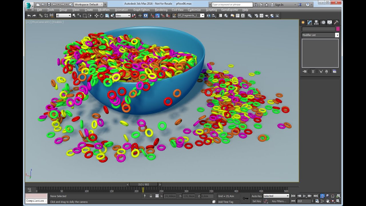RayFire Tutorial - Filling dish with cereal using PFlow