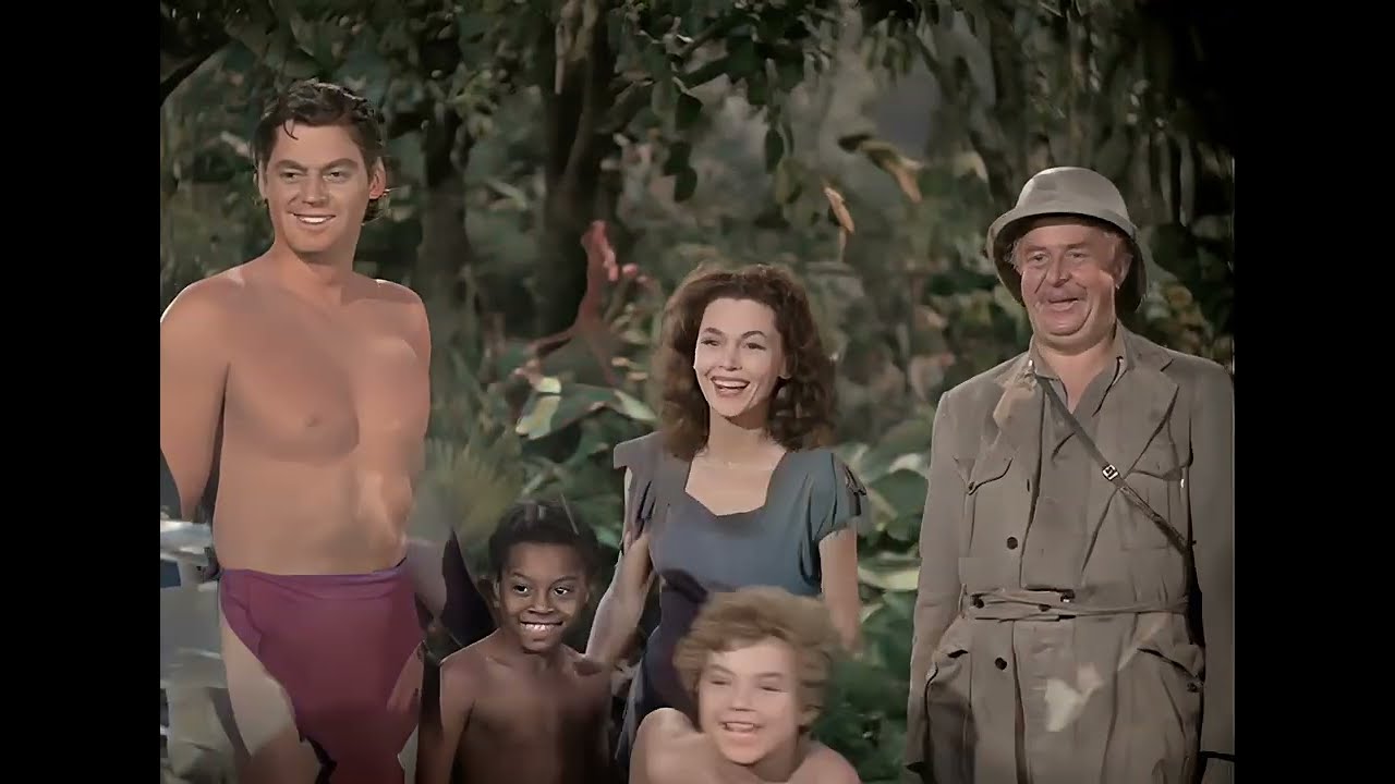 Tarzan's Secret Treasure Johnny Weissmuller Maureen O'Sullivan scene colorized remastered 4k