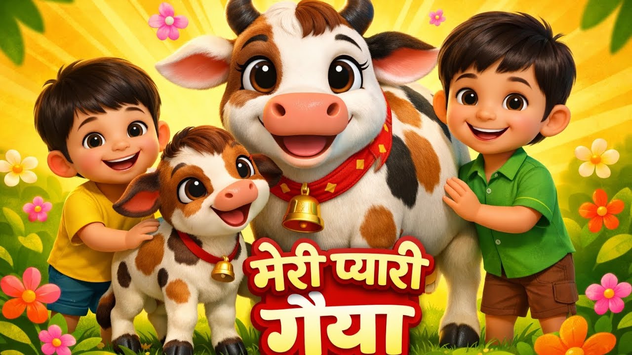 गैया मेरी मेरी गैया 🐄 | Hindi Kids Rhyme | Gaiya Song | Cow Rhymes Hindi | MotuElephantTV |