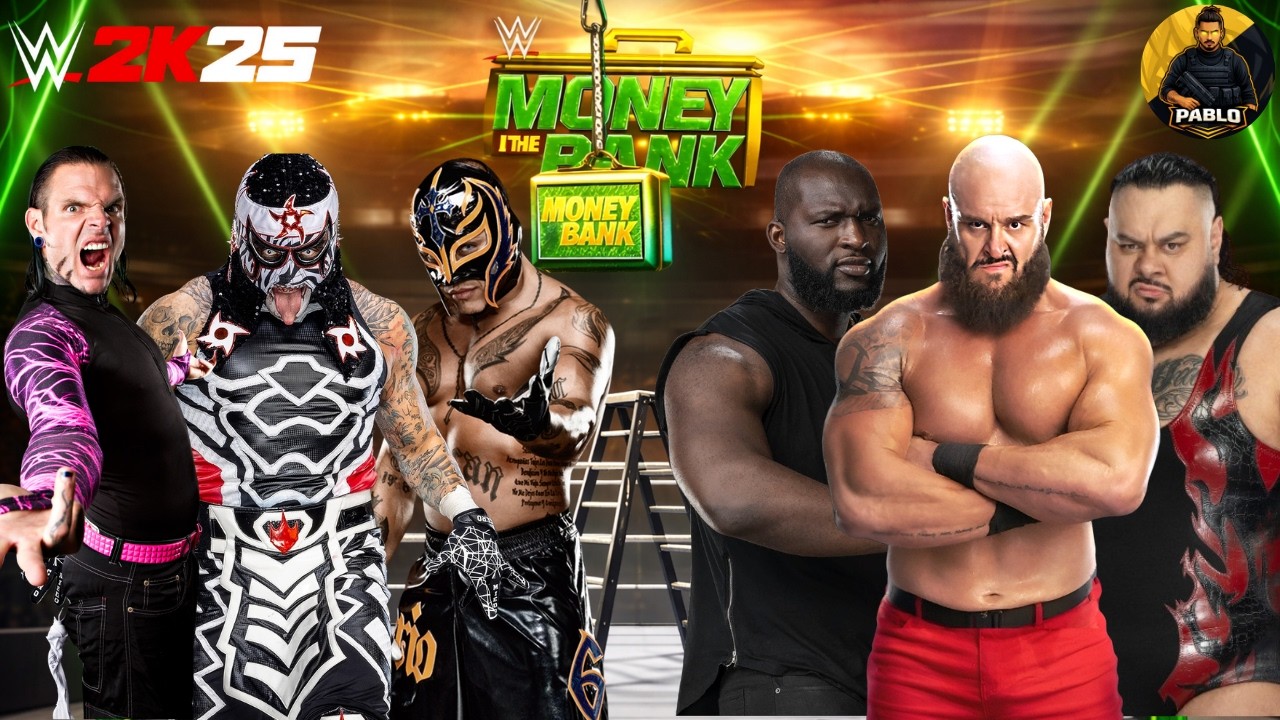 GIANTS vs HIGH FLYERS 😱 Money in the Bank Ladder Match CHAOS | #wwe2k25 #jeffhardy #reymysterio