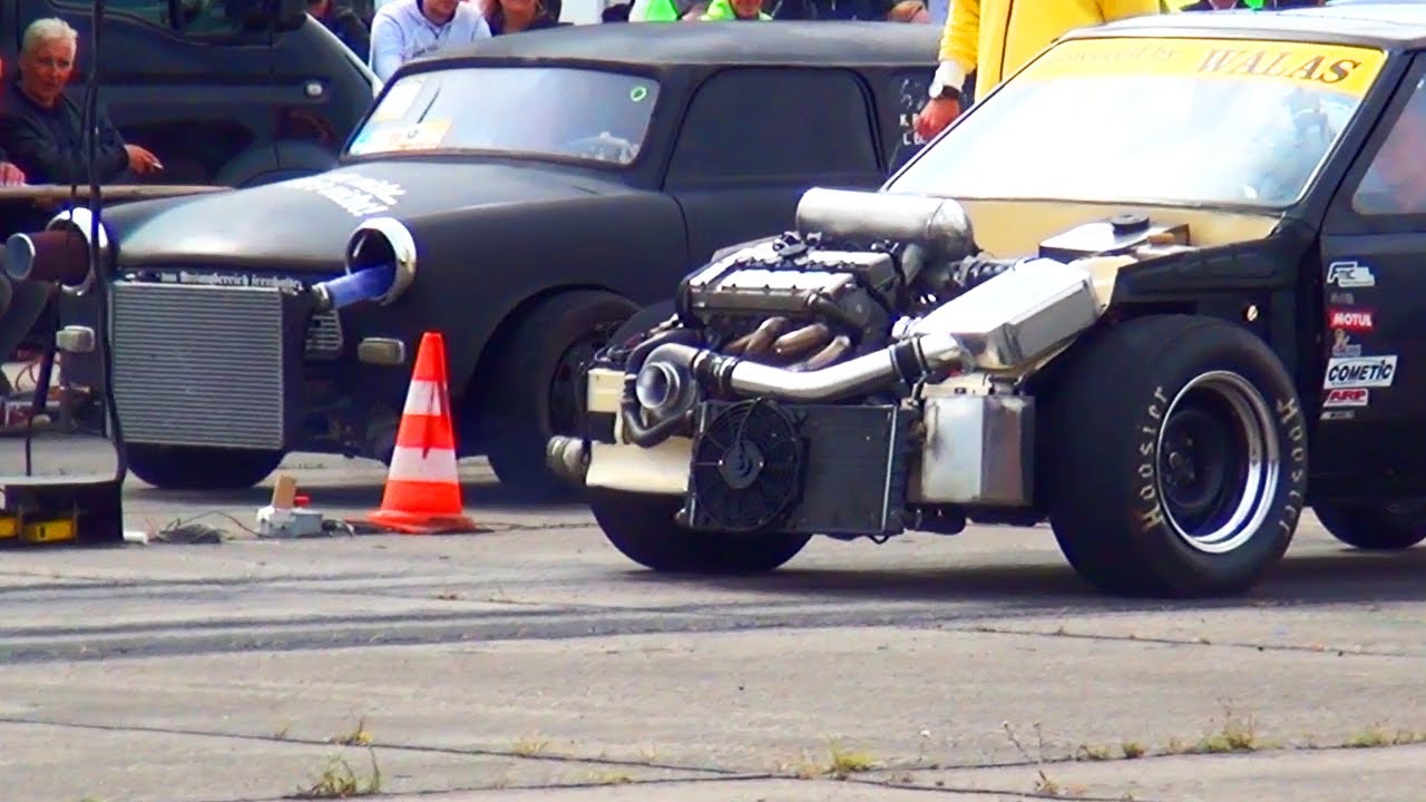 Opel Corsa WALAS Tuning vs Trabant Drag Race Viertelmeile Rennen Motorschaden Engine blow up