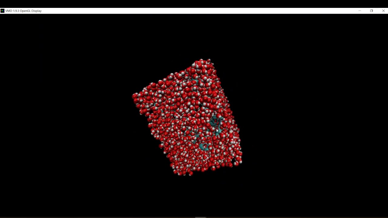Solvation of a protein in a water box by using VMD