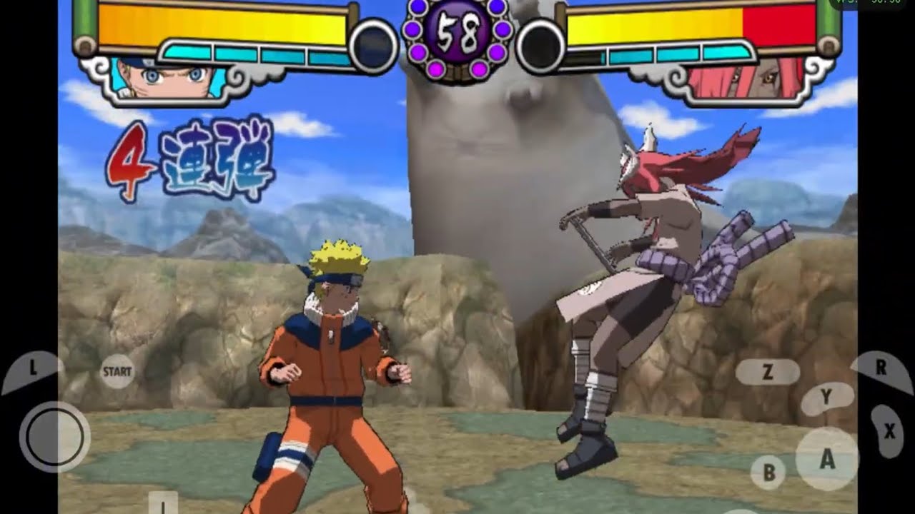 Playing Naruto clash of ninja 4