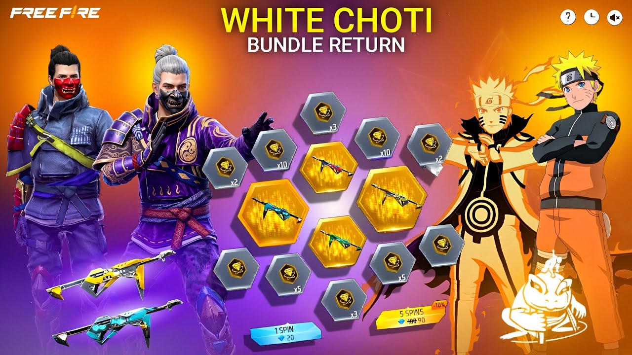 White Choti Bundle Return Date💥Poker Mp40 Confirm Date🤯🥳| Free Fire New Event l Ff New Even