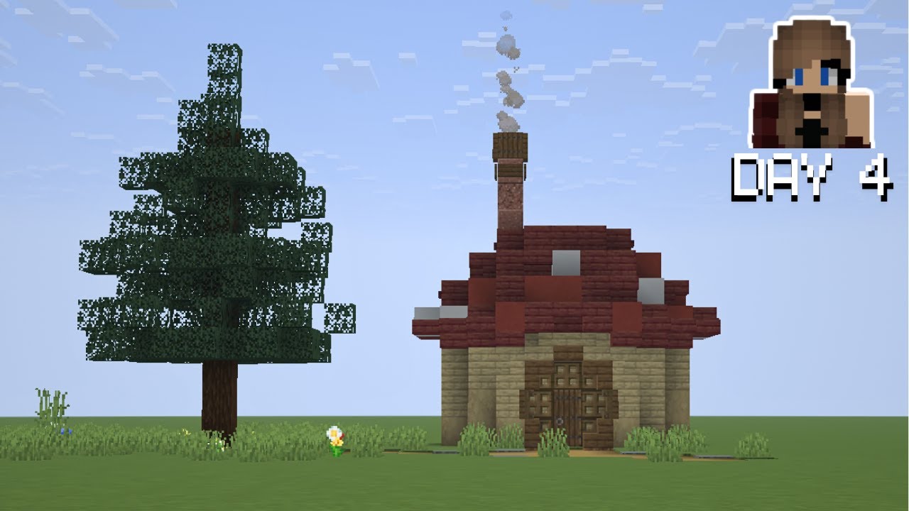 Day 4: Building a Minecraft House Every Day (My First Nature Build)