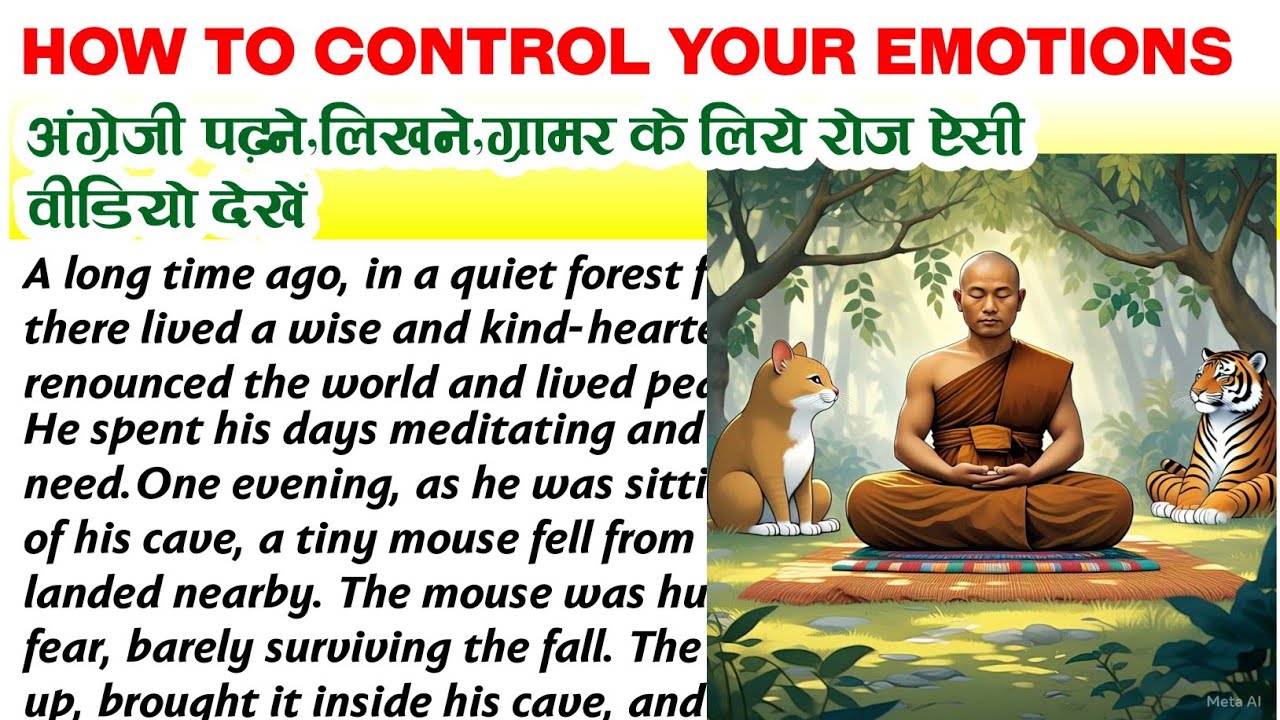 How To Control Your Emotions||English Reading||English Story || English padhna kaise sikhe?