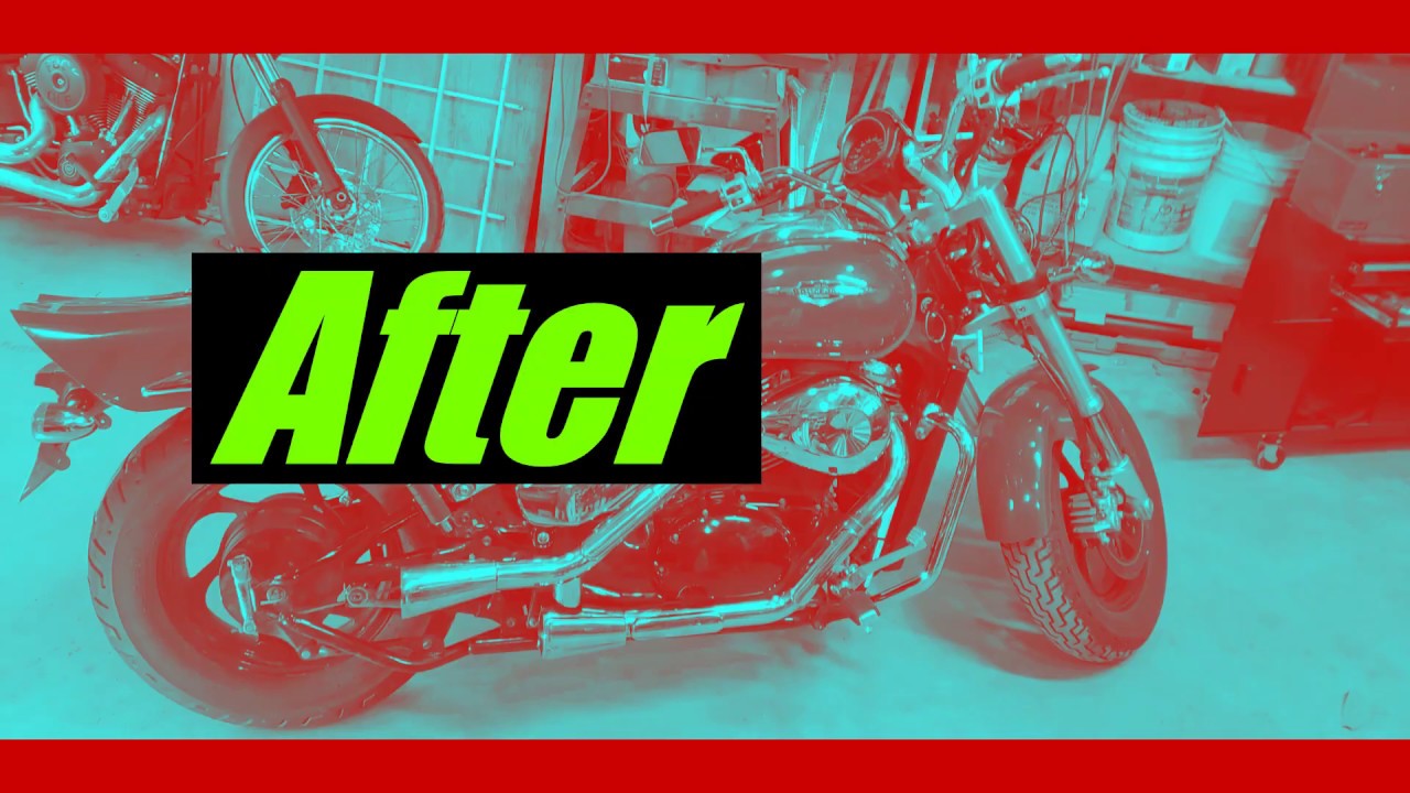 Dirty Kitty 05 Suzuki Boulevard M50 exhaust baffle removal.
