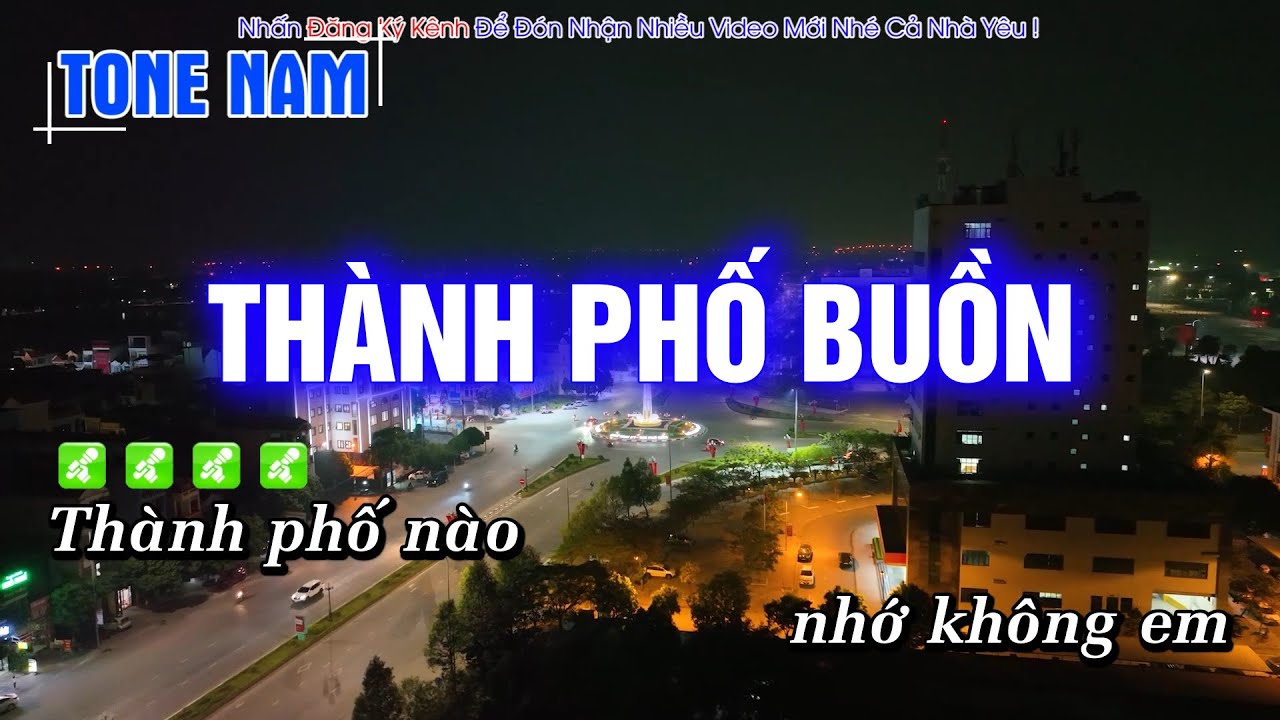 Karaoke Thành Phố Buồn Tone Nam | Karaoke Hoàng Dũng