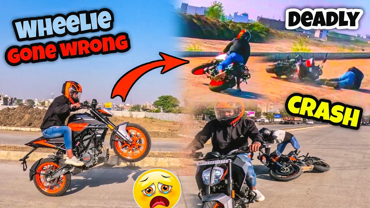 Deadly Crash Ktm Duke 200 || Slow Race Competition || Wheelie Gone Wrong